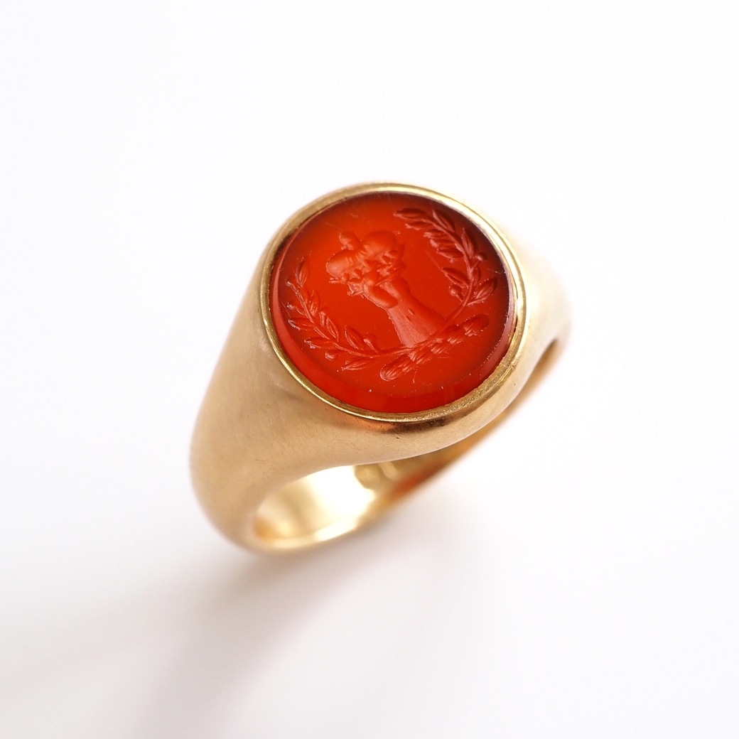 アンティークジュエリー リング カーネリアン インタリオ アンティークリング