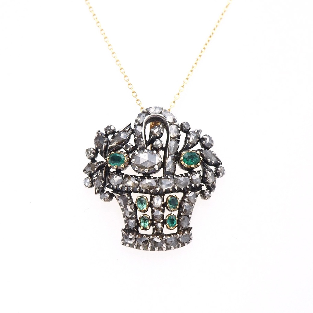 Antique Gallery Soleil アンティークジュエリー / ムガール帝国 18世紀後期〜19世紀初期 インド エナメル エメラルド  ダイヤモンド リング 指輪