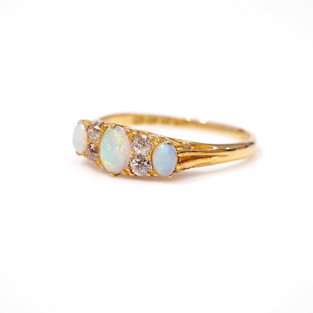 アンティークジュエリー リング オパールダイヤモンド アンティークリング