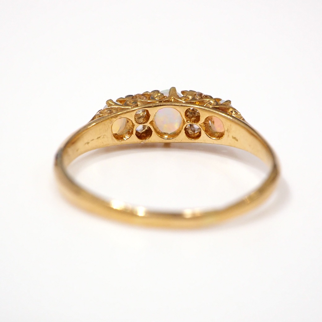 アンティークジュエリー リング オパールダイヤモンド アンティークリング