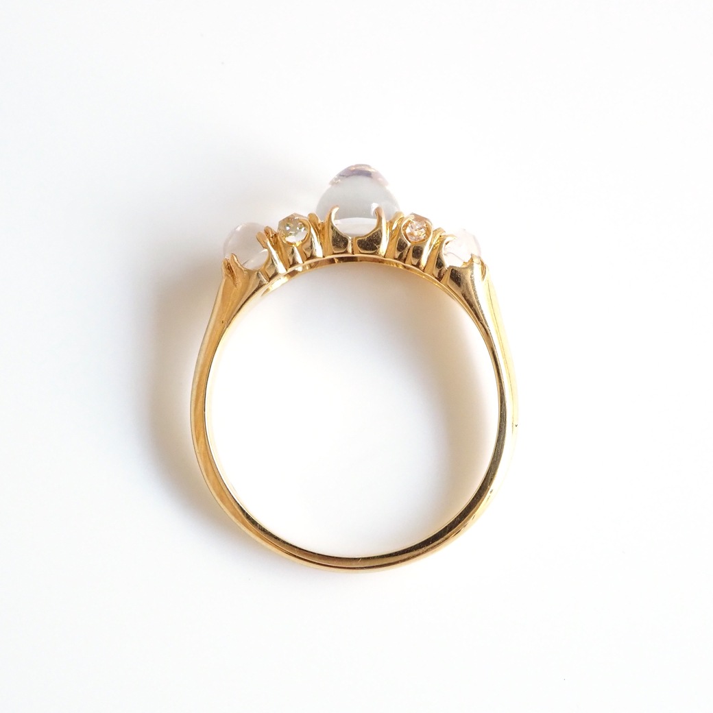 アンティークジュエリー リング ムーンストーン ダイヤモンド アンティークリング