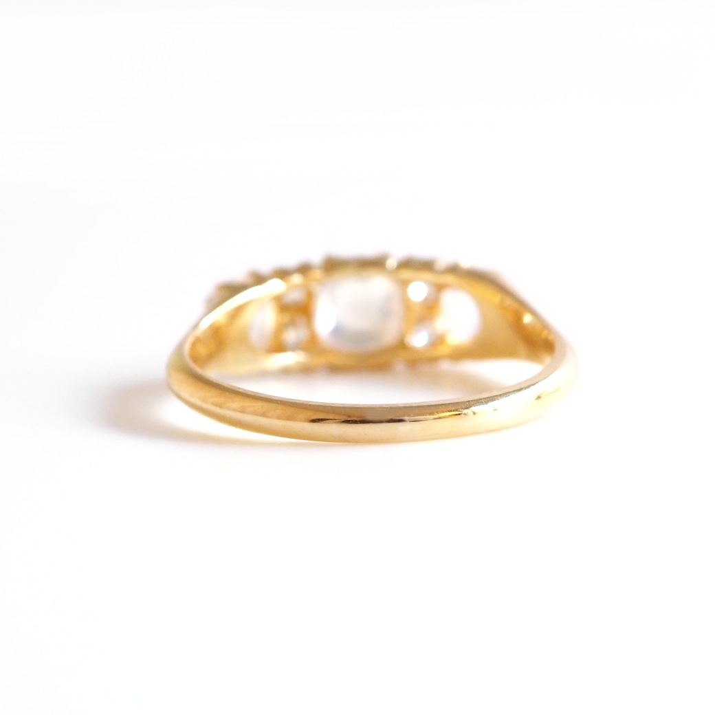 アンティークジュエリー リング ムーンストーン ダイヤモンド アンティークリング