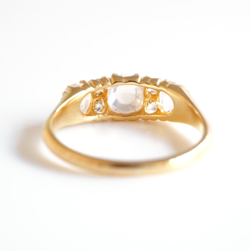 アンティークジュエリー リング ムーンストーン ダイヤモンド アンティークリング