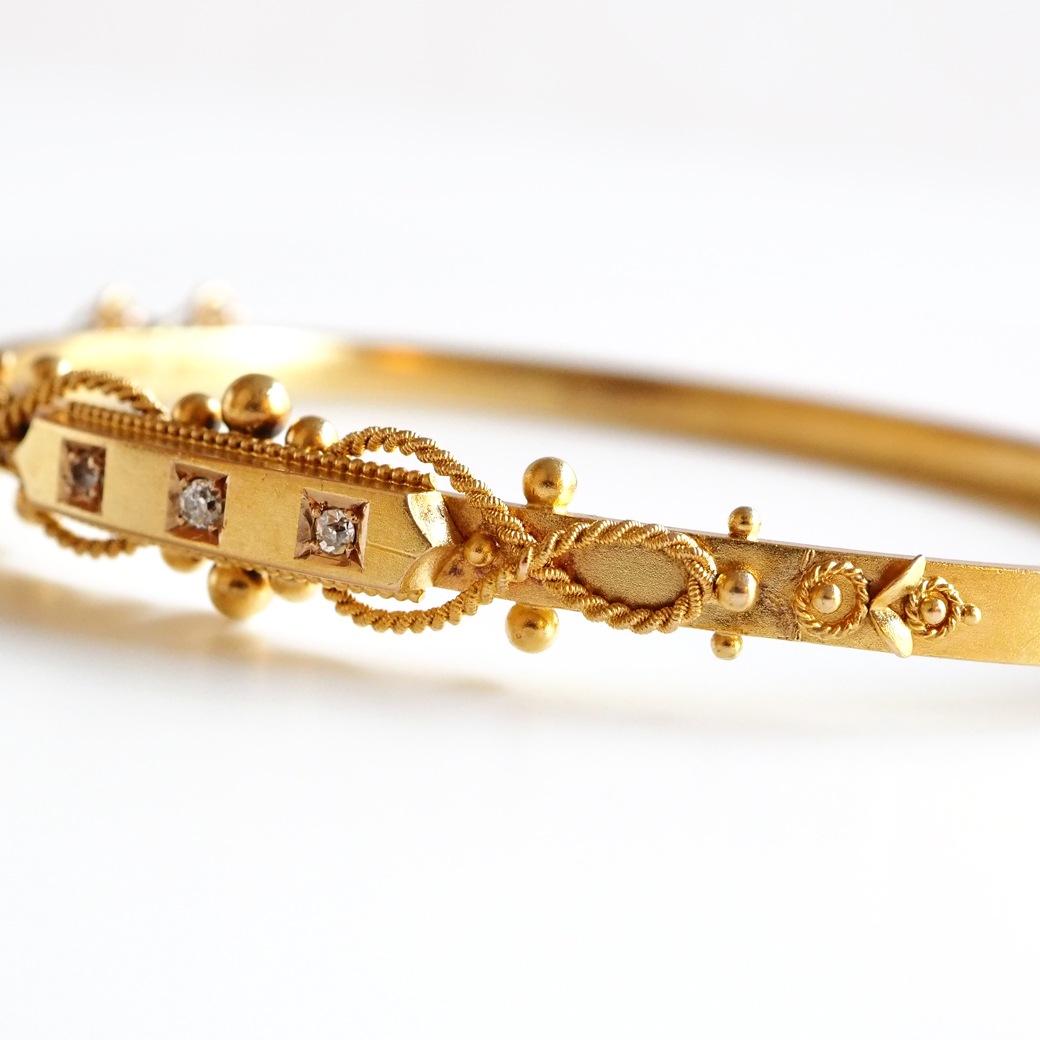 アンティークジュエリー ブレスレット ダイヤモンド ゴールド バングルブレスレット