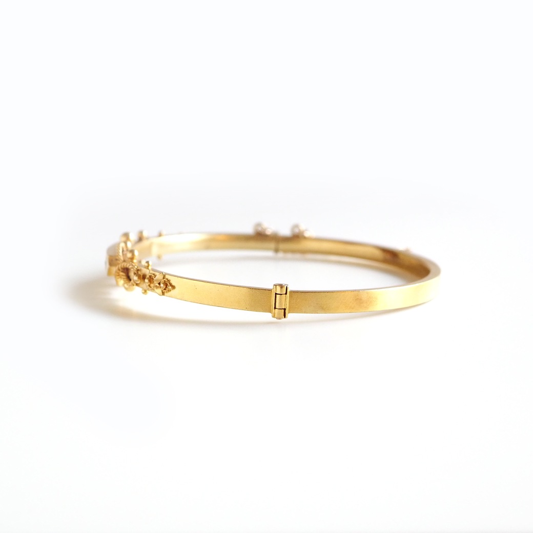 アンティークジュエリー ブレスレット ダイヤモンド ゴールド バングルブレスレット