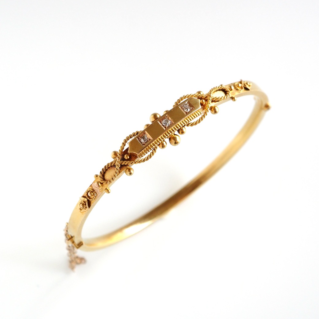 アンティークジュエリー ブレスレット ダイヤモンド ゴールド バングルブレスレット