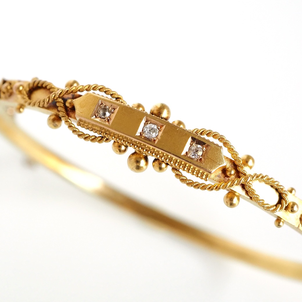 アンティークジュエリー ブレスレット ダイヤモンド ゴールド バングルブレスレット