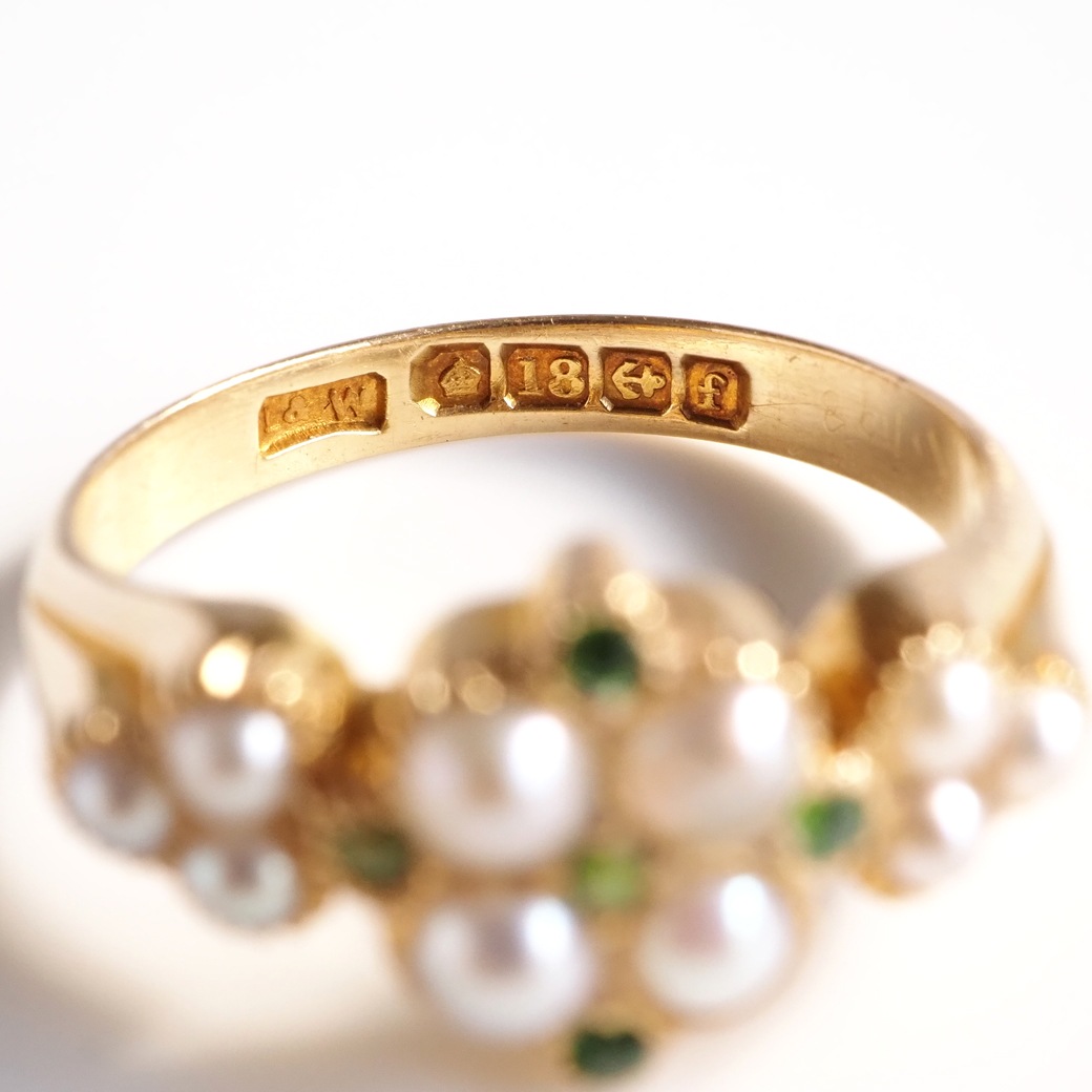 アンティークジュエリー リング パール デマントイドガーネット アンティークリング