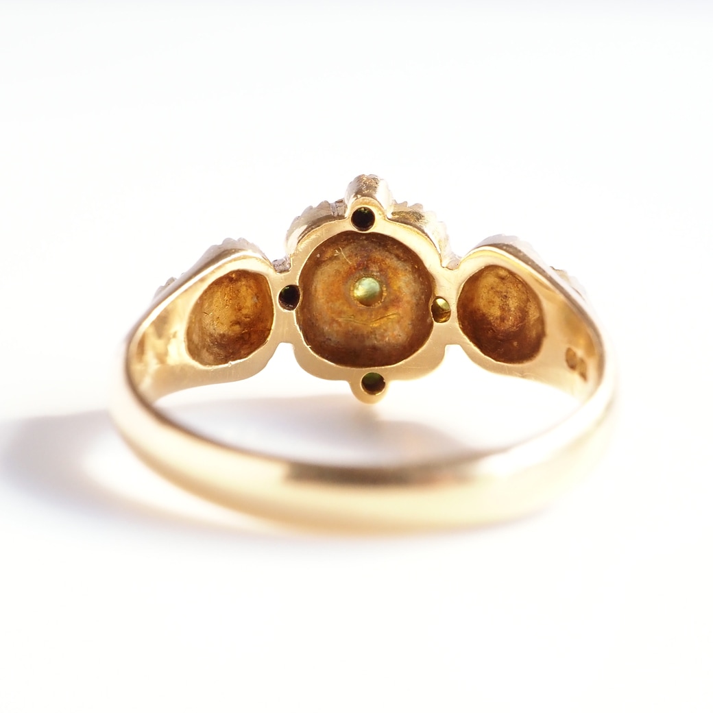 アンティークジュエリー リング パール デマントイドガーネット アンティークリング