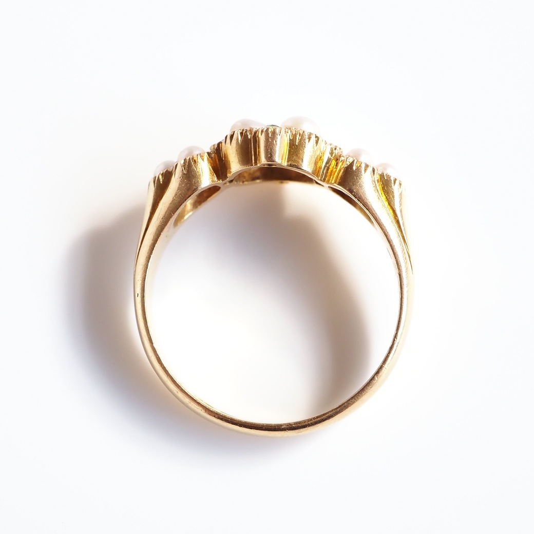 アンティークジュエリー リング パール デマントイドガーネット アンティークリング