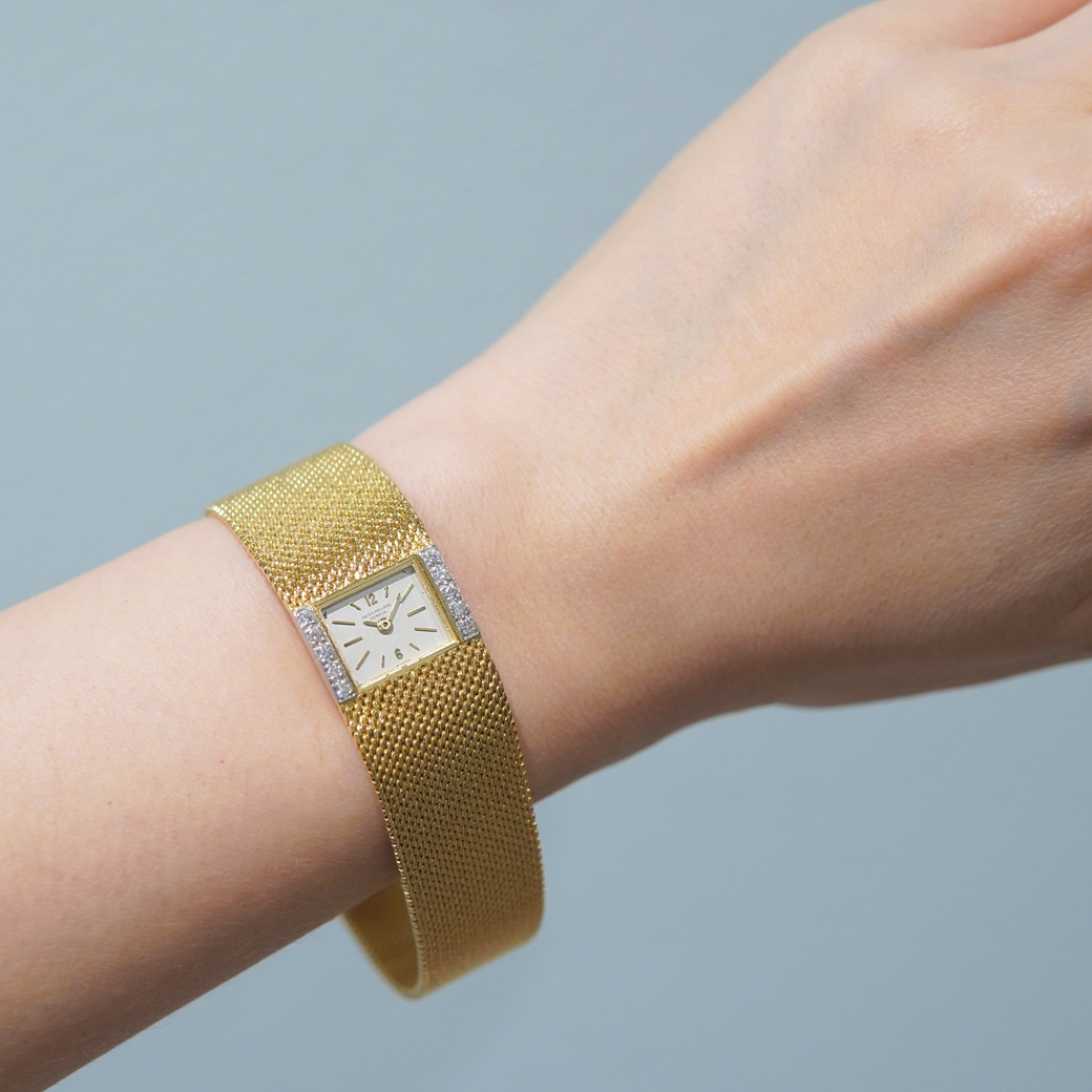 アンティークウォッチ パテック・フィリップ ダイヤモンドアクセント レクタンギュラー ゴールドケース ブレスレット