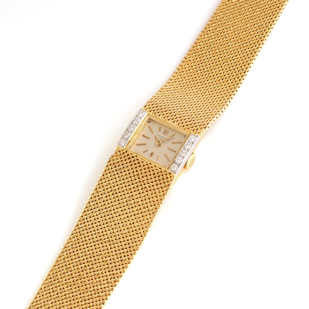 アンティークウォッチ パテック・フィリップ ダイヤモンドアクセント レクタンギュラー ゴールドケース ブレスレット