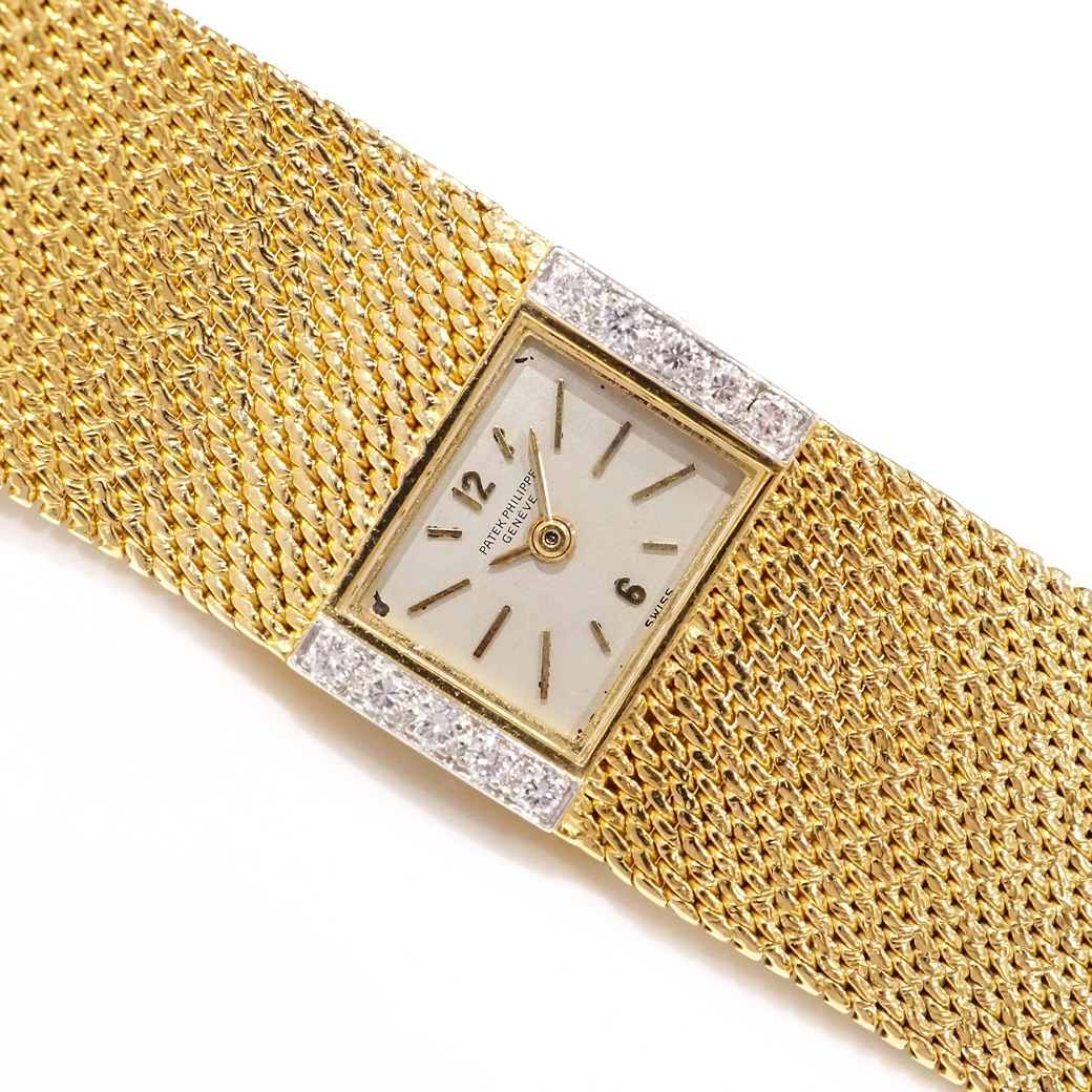 アンティークウォッチ パテック・フィリップ ダイヤモンドアクセント レクタンギュラー ゴールドケース ブレスレット