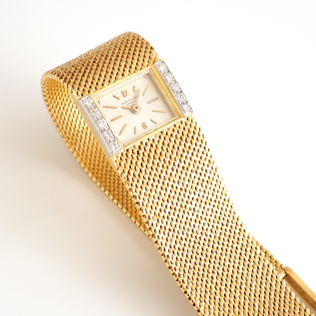 アンティークウォッチ パテック・フィリップ ダイヤモンドアクセント レクタンギュラー ゴールドケース ブレスレット