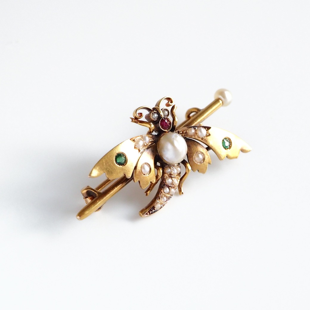 アンティークジュエリー アンティークブローチ ゴールド パール