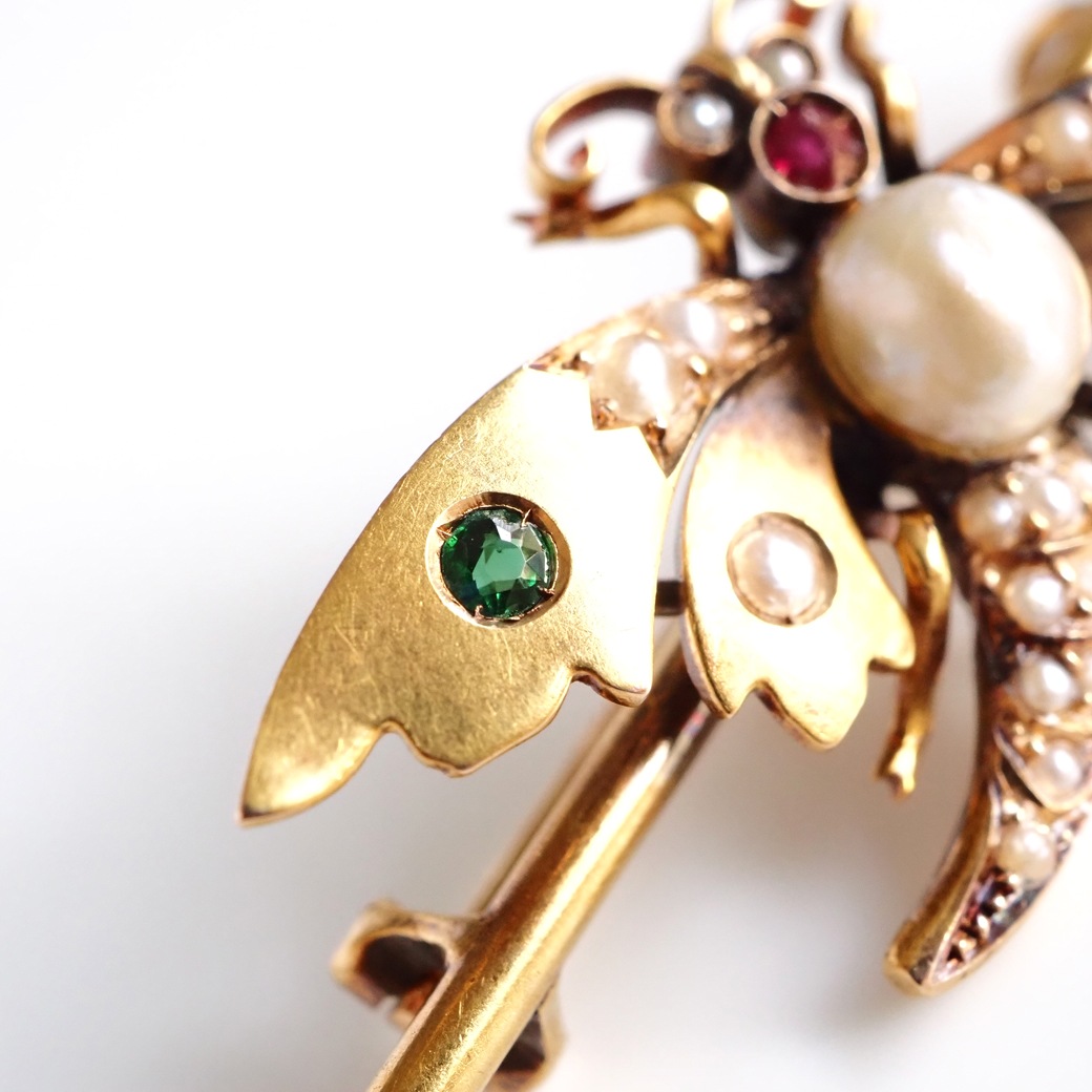 アンティークジュエリー アンティークブローチ ゴールド パール