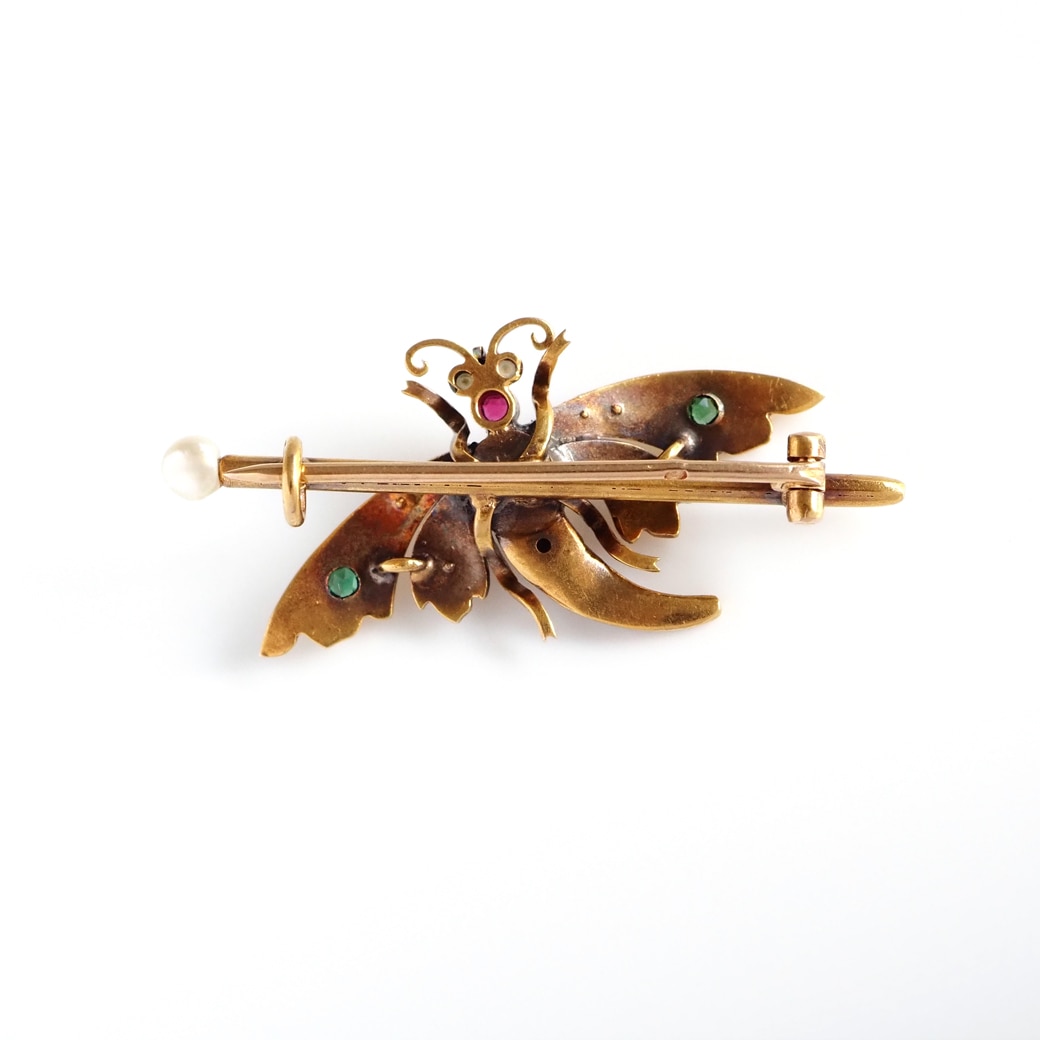 アンティークジュエリー アンティークブローチ ゴールド パール