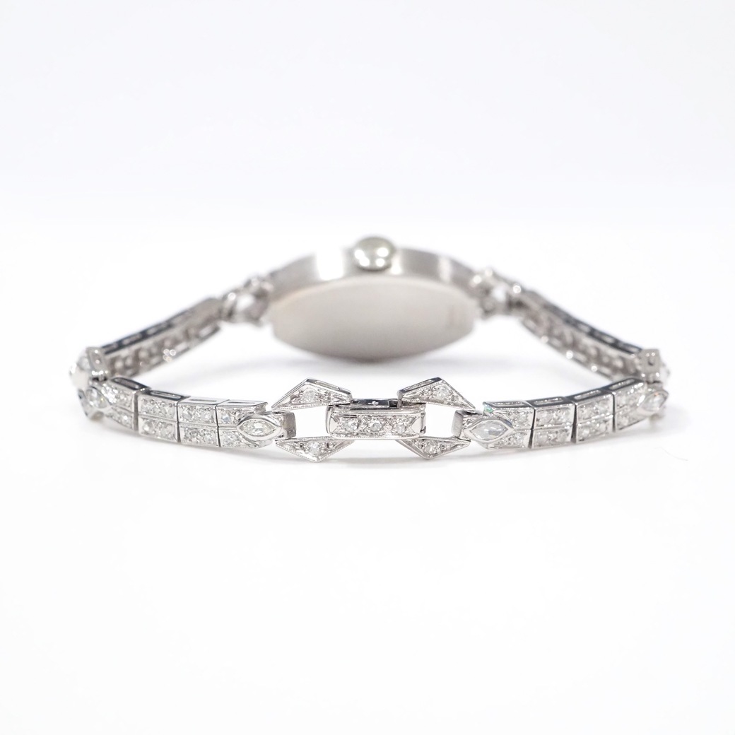 アンティークウォッチ ハミルトン ダイヤモンド装飾 トノープラチナケース ブレスレット