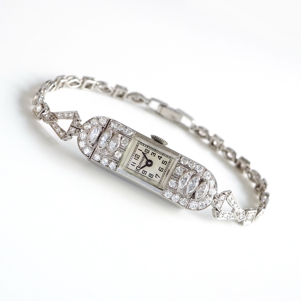 アンティークウォッチ ロンジン アール・デコ ダイヤモンド装飾 レクタンギュラーケース