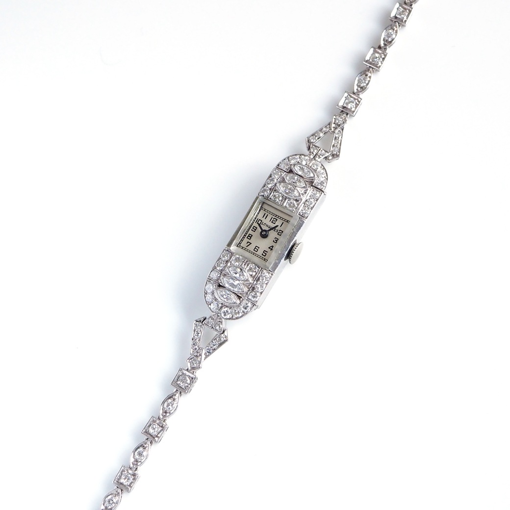 アンティークウォッチ ロンジン アール・デコ ダイヤモンド装飾 レクタンギュラーケース