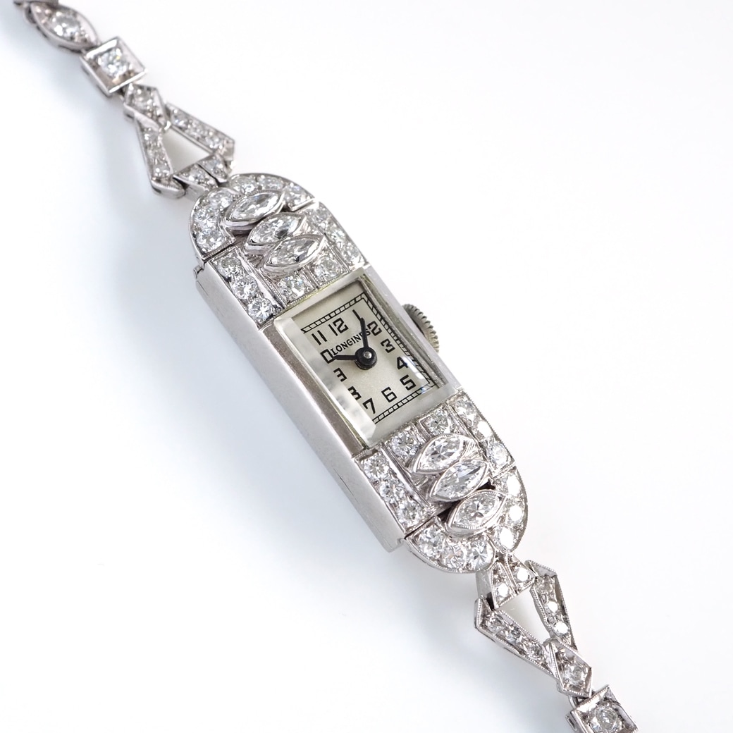 アンティークウォッチ ロンジン アール・デコ ダイヤモンド装飾 レクタンギュラーケース