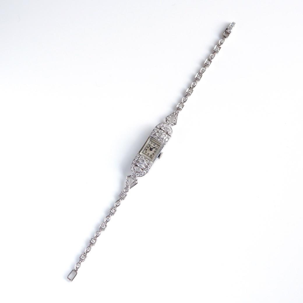 アンティークウォッチ ロンジン アール・デコ ダイヤモンド装飾 レクタンギュラーケース