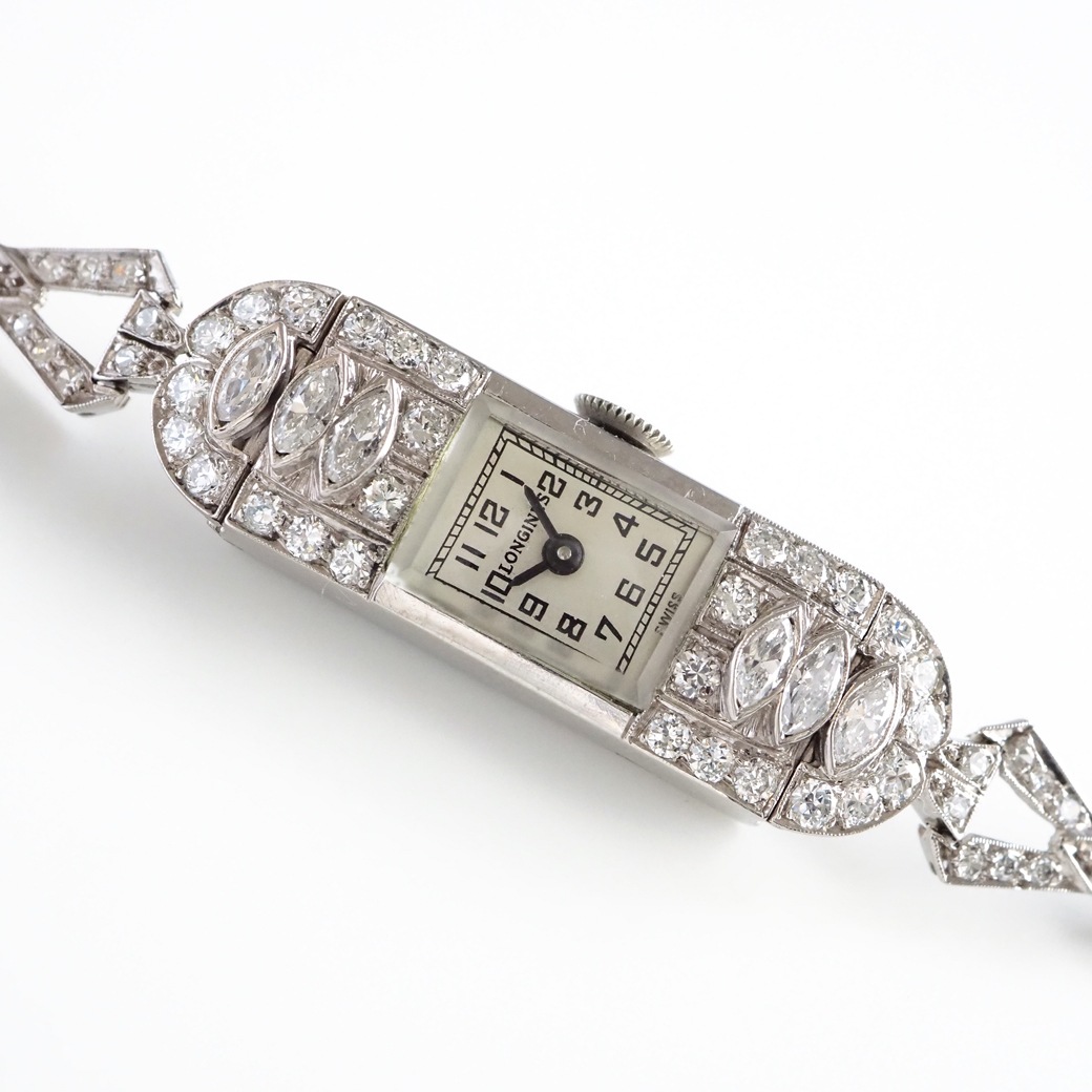 アンティークウォッチ ロンジン アール・デコ ダイヤモンド装飾 レクタンギュラーケース