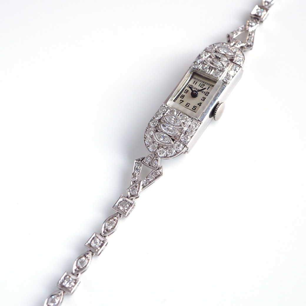 アンティークウォッチ ロンジン アール・デコ ダイヤモンド装飾 レクタンギュラーケース