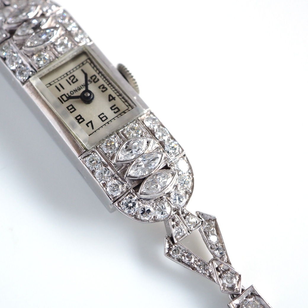 アンティークウォッチ ロンジン アール・デコ ダイヤモンド装飾 レクタンギュラーケース