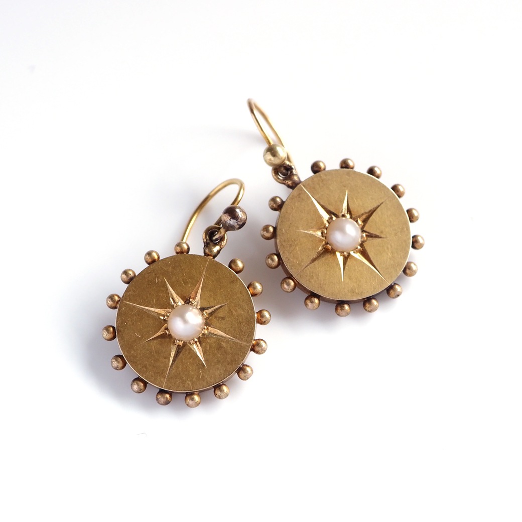 アンティークジュエリー イヤリング&ピアス ゴールド パール アンティークピアス