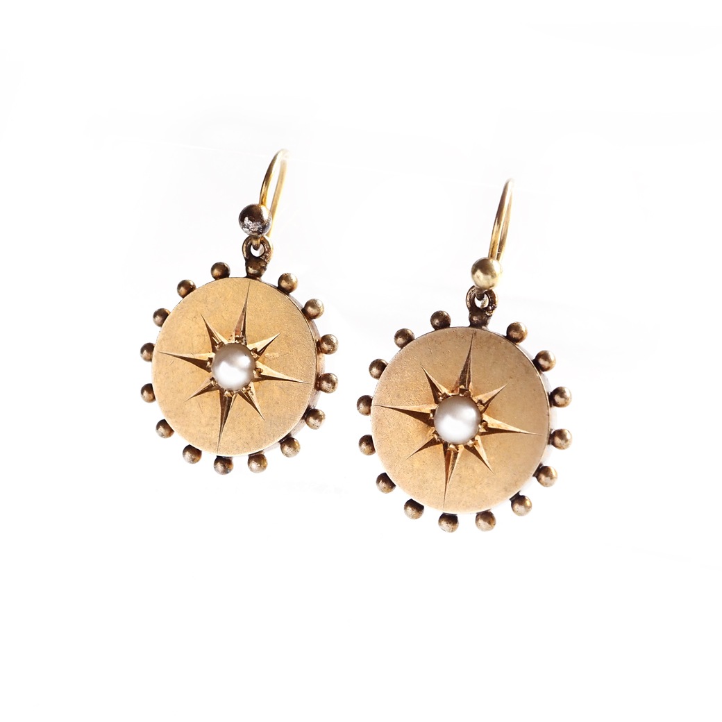 アンティークジュエリー イヤリング&ピアス ゴールド パール アンティークピアス