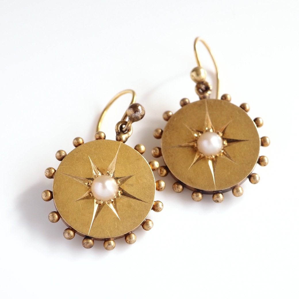 アンティークジュエリー イヤリング&ピアス ゴールド パール アンティークピアス
