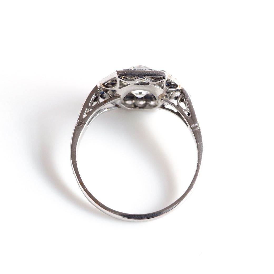 アンティークジュエリー リング ダイヤモンド サファイア アール・デコ アンティークリング