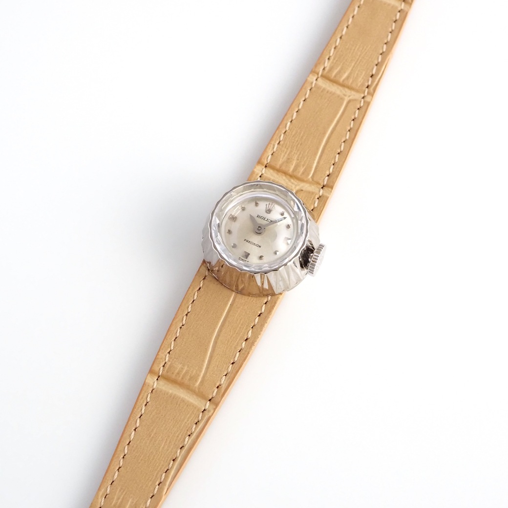 アンティークウォッチ ロレックス カメレオン カットガラス ラウンド ホワイトゴールドケース