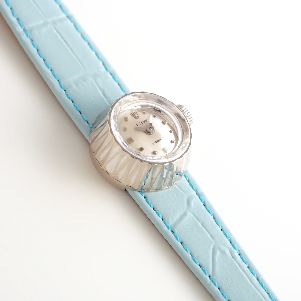 アンティークウォッチ ロレックス カメレオン カットガラス ラウンド ホワイトゴールドケース