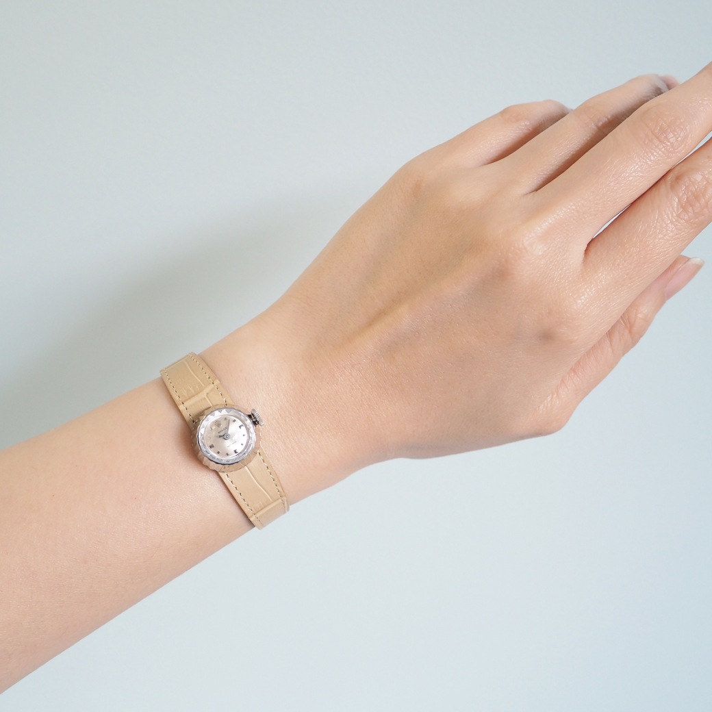 アンティークウォッチ ロレックス カメレオン カットガラス ラウンド ホワイトゴールドケース