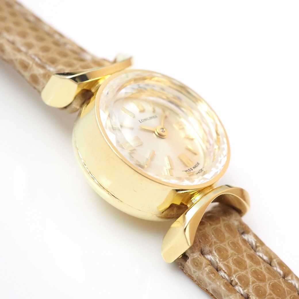 アンティークウォッチ ロンジン カットガラス ラウンドYGケース