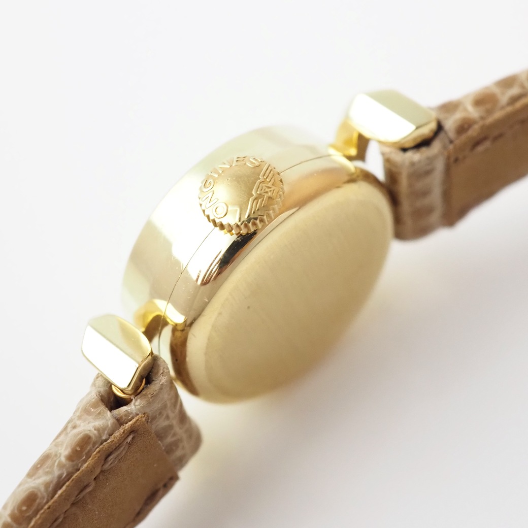 アンティークウォッチ ロンジン カットガラス ラウンドYGケース