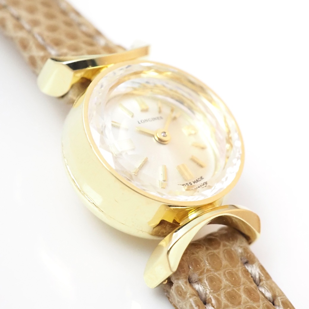 アンティークウォッチ ロンジン カットガラス ラウンドYGケース