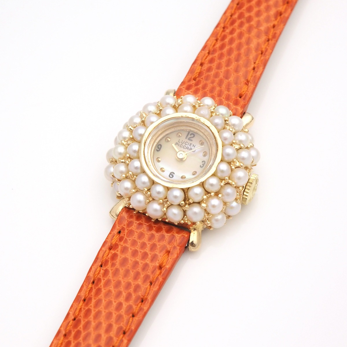アンティークウォッチ ルシアンピカール パールベゼル ラウンド YGケース