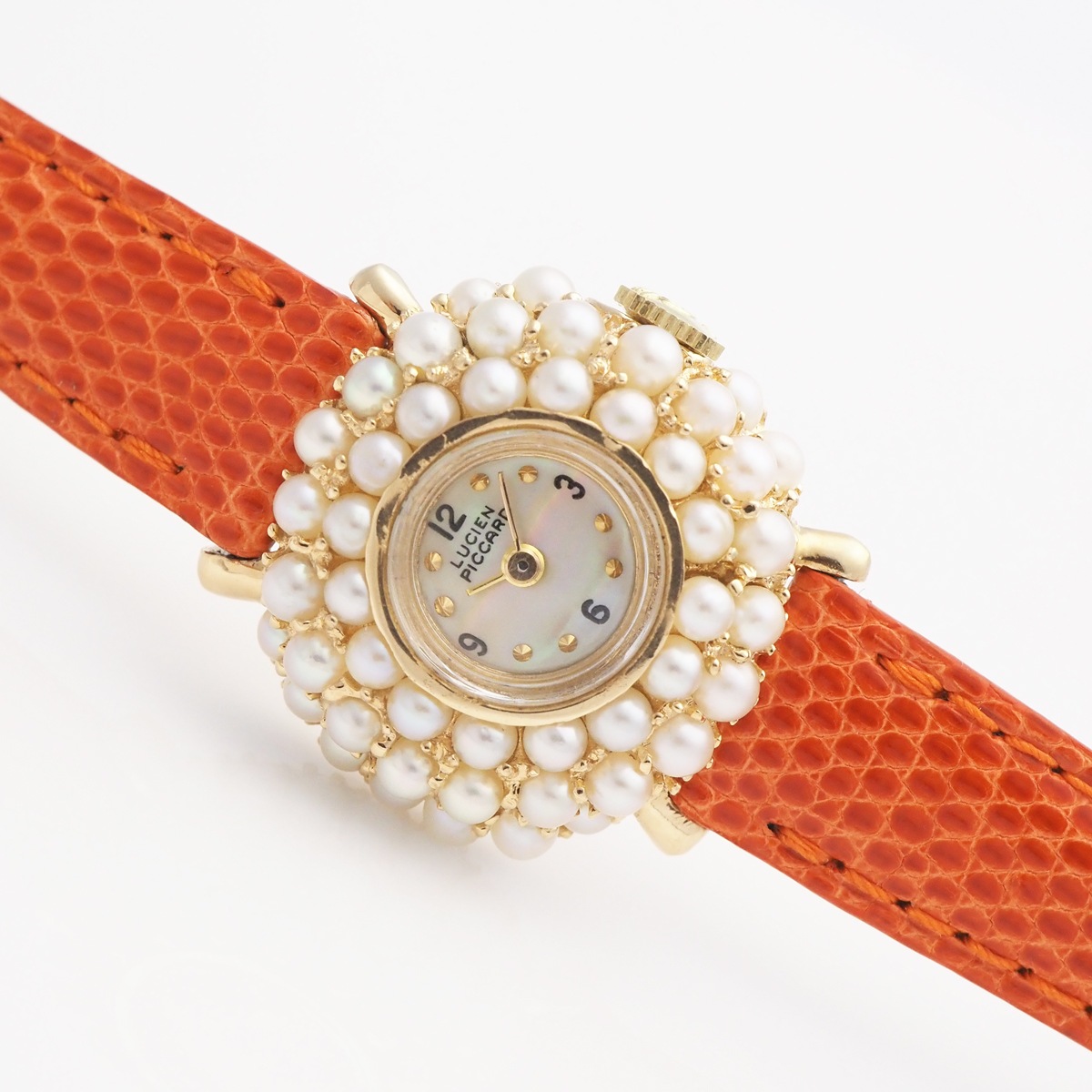 アンティークウォッチ ルシアンピカール パールベゼル ラウンド YGケース