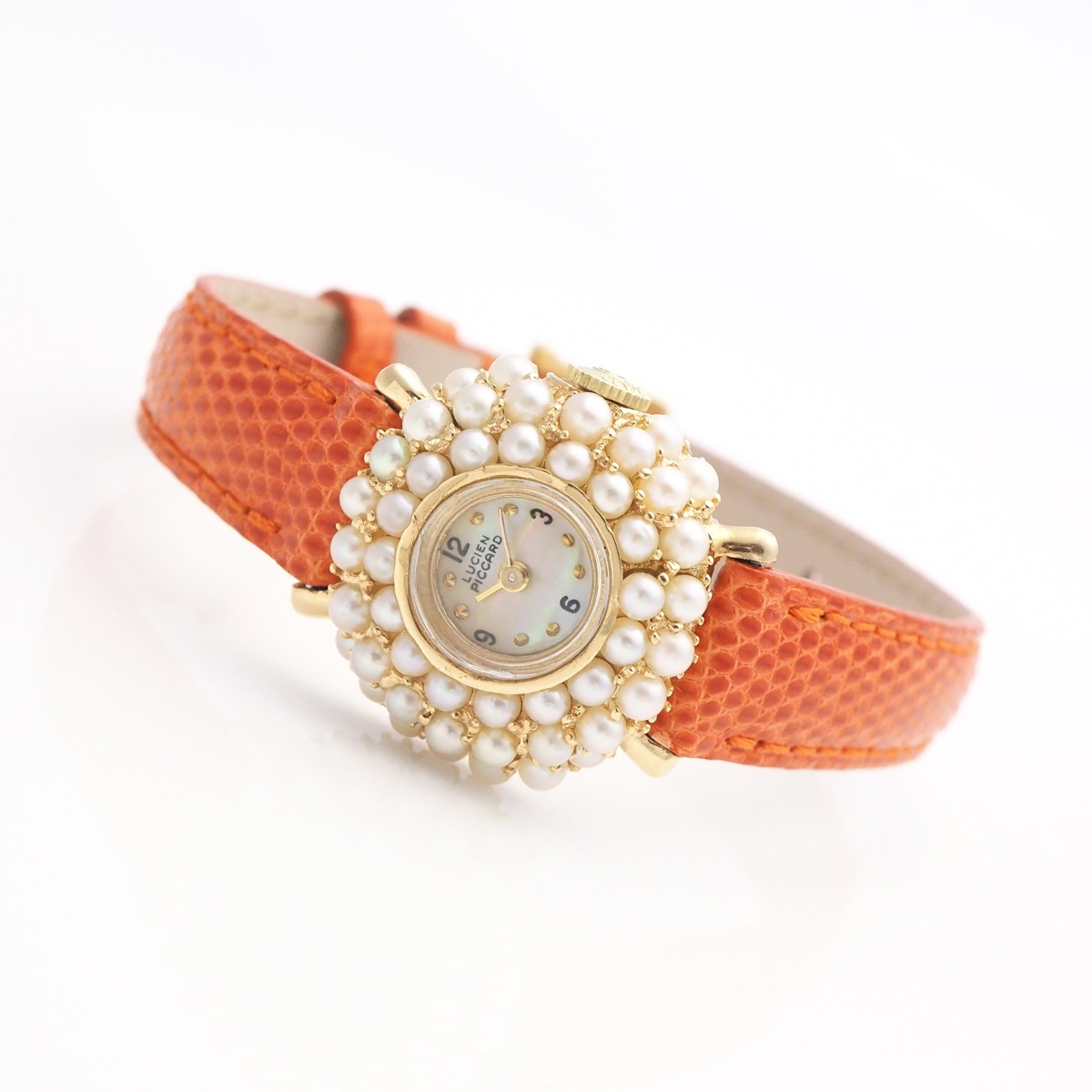 アンティークウォッチ ルシアンピカール パールベゼル ラウンド YGケース