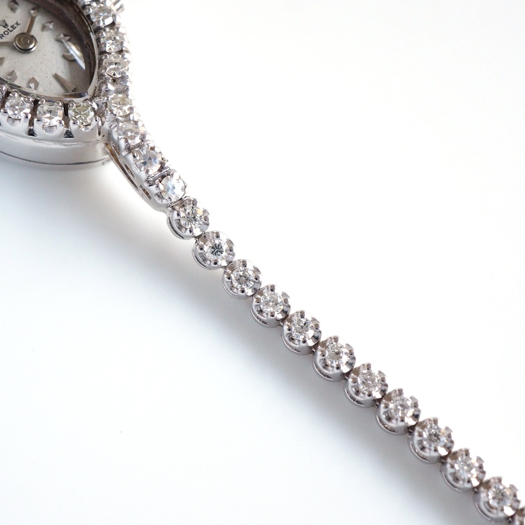 アンティークウォッチ ロレックス ダイヤモンドベゼル マーキス ホワイトゴールドケース ブレスレット