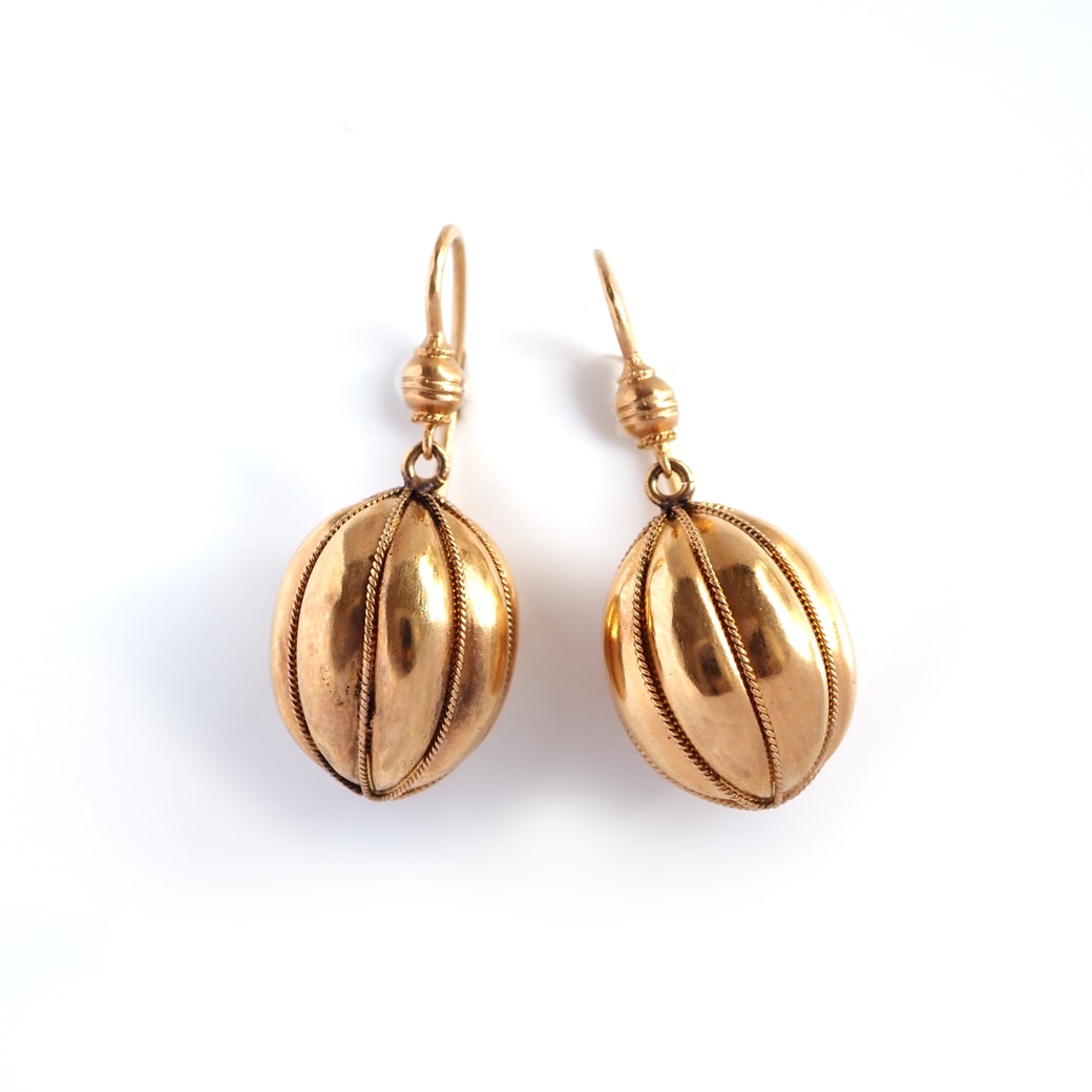 アンティークジュエリー イヤリング&ピアス ゴールドナッツ アンティークピアス