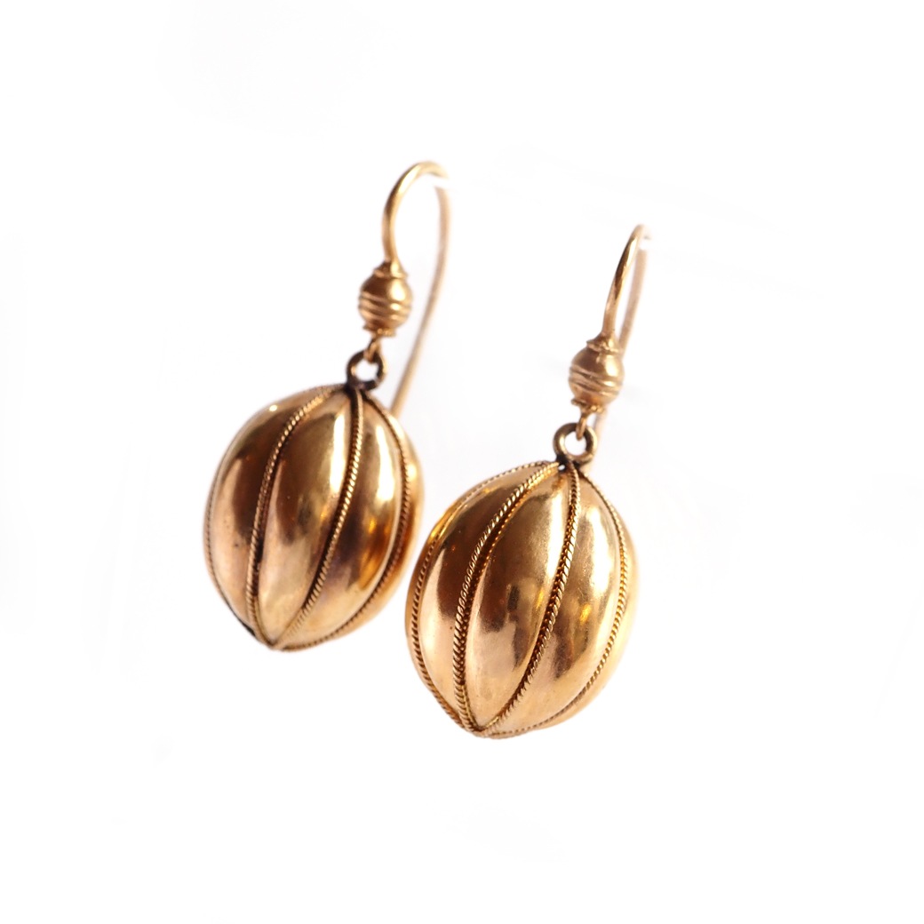 アンティークジュエリー イヤリング&ピアス ゴールドナッツ アンティークピアス