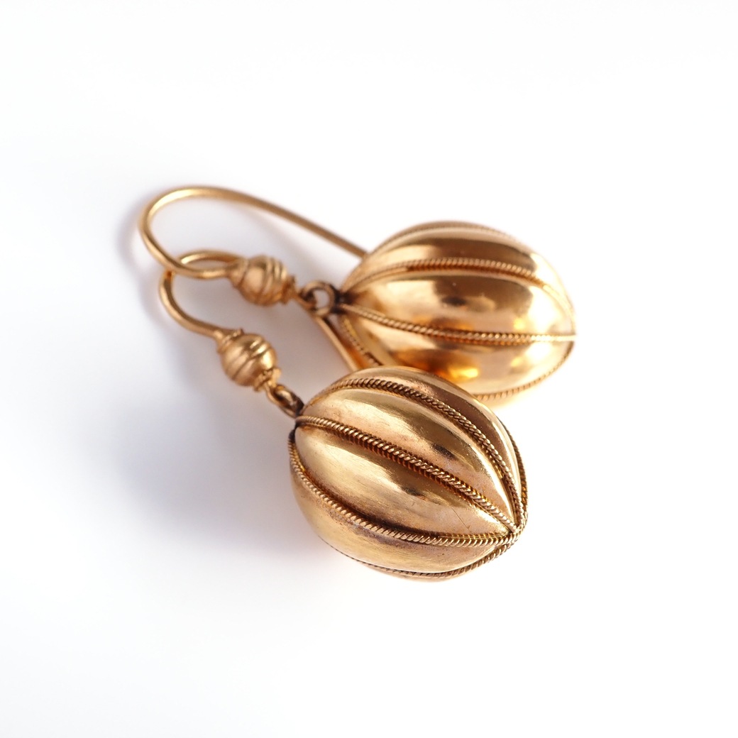 アンティークジュエリー イヤリング&ピアス ゴールドナッツ アンティークピアス