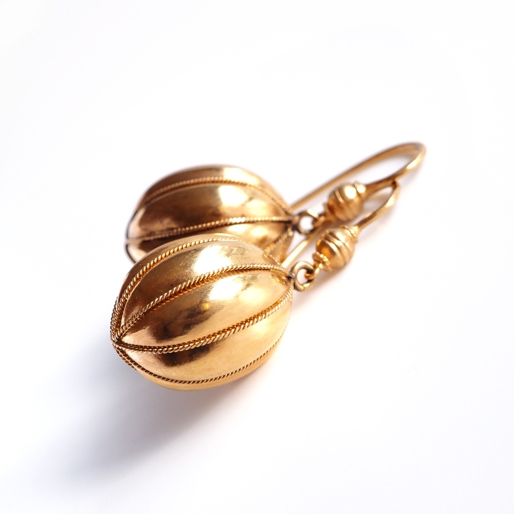 アンティークジュエリー イヤリング&ピアス ゴールドナッツ アンティークピアス