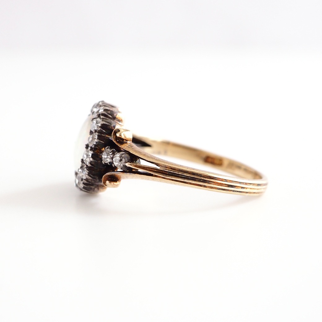 アンティークジュエリー リング オパールダイヤモンド アンティークリング