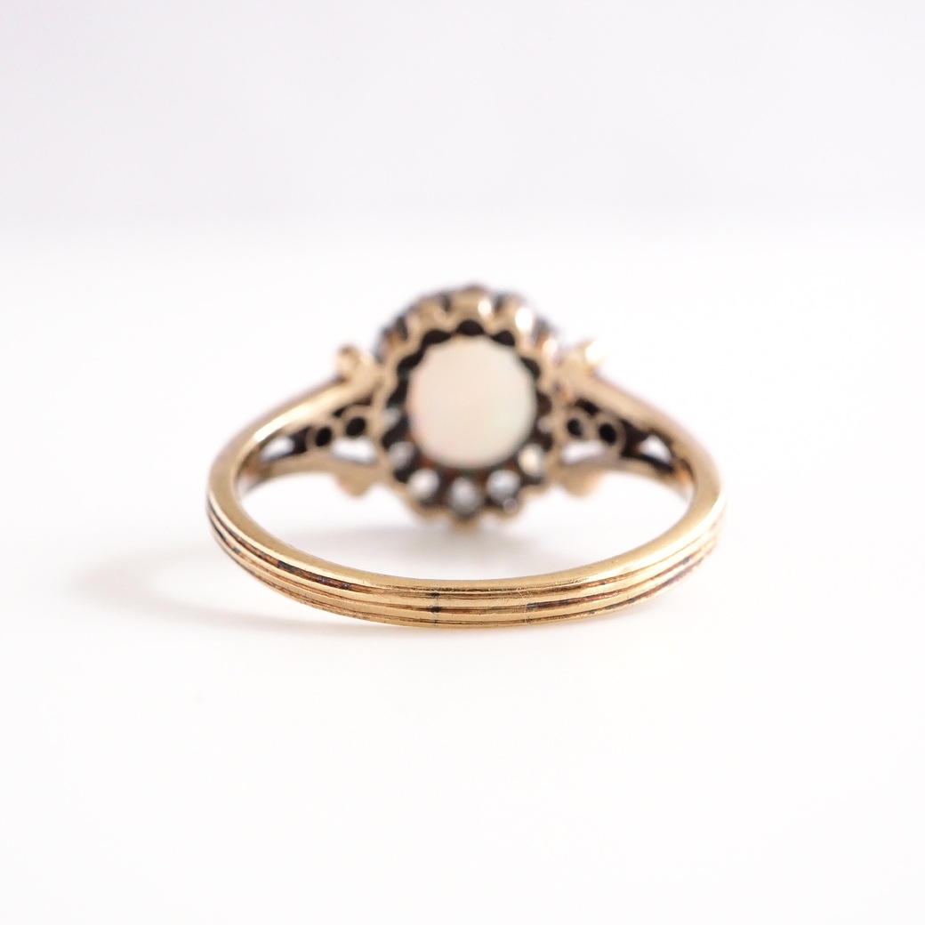 アンティークジュエリー リング オパールダイヤモンド アンティークリング