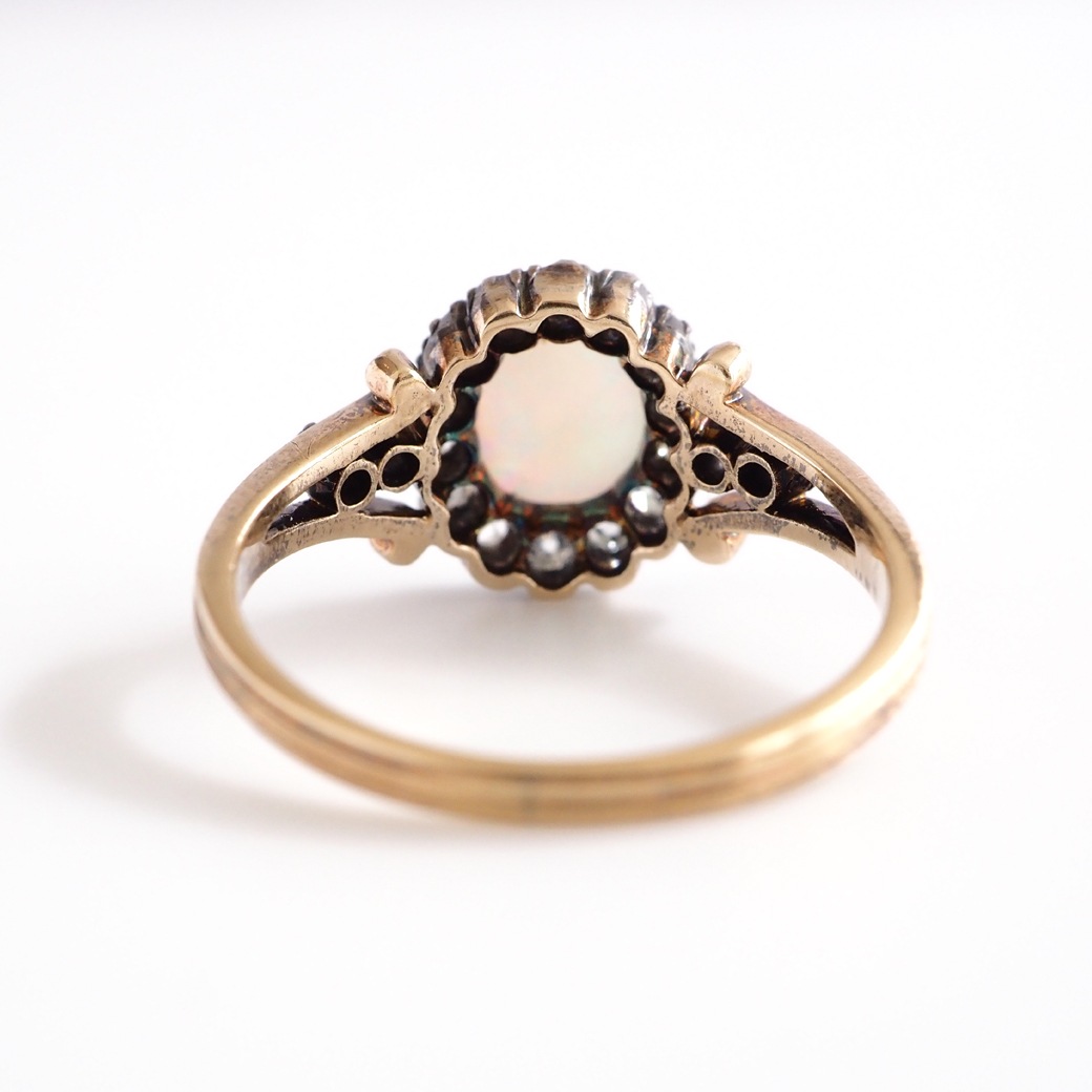 アンティークジュエリー リング オパールダイヤモンド アンティークリング